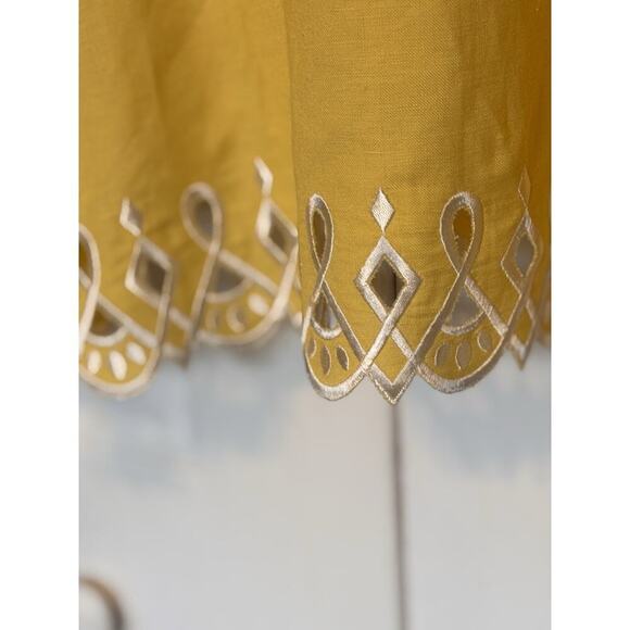 Bob Mackie Top Womens 3X Eyelet Linen Blend Vintage Yellow White 2-Piece GmaCore - Picture 8 of 10